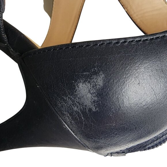 Jessica Simpson Genuine Leather Open-Toe Heels With Ankle Straps Black Size 8.5M - Picture 11 of 16